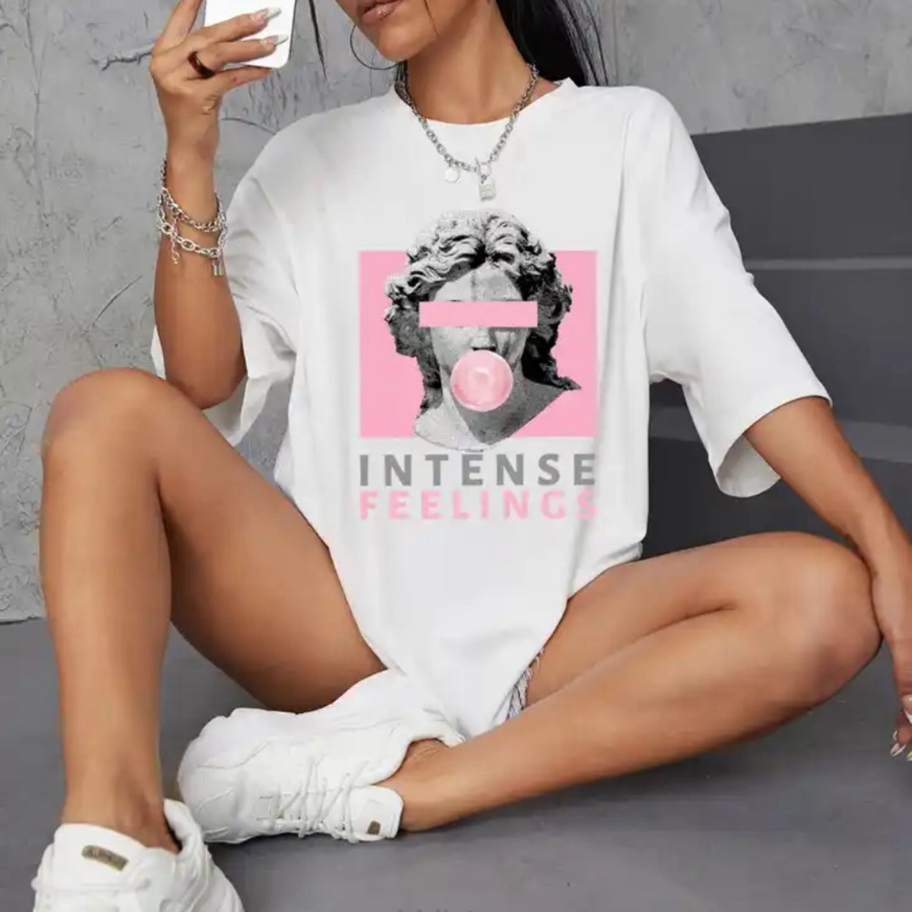 NWT! Trendy Graphic T-Shirt in Black and White Both in Size Women’s Medium